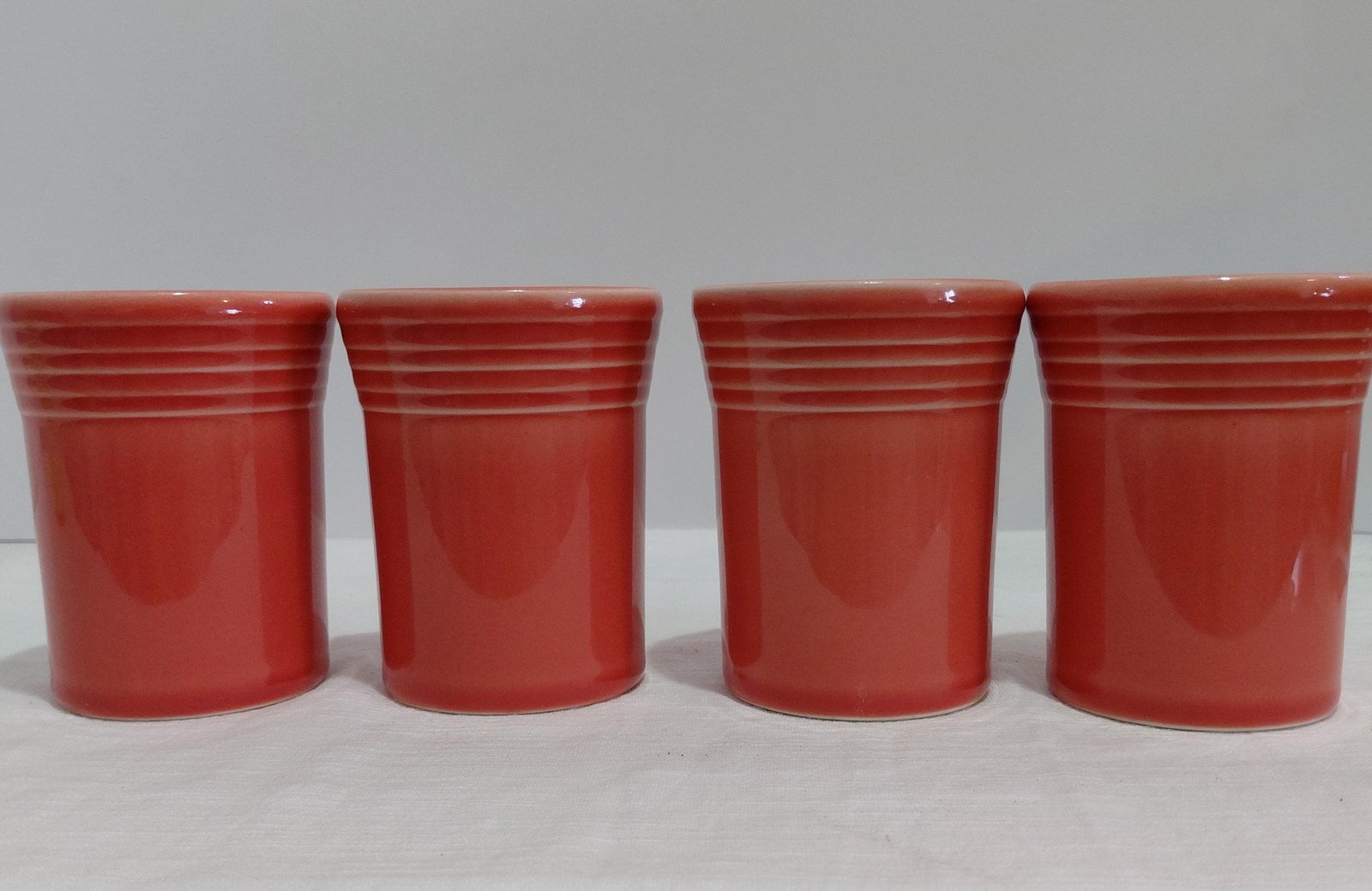 Fiesta Persimmon 60th Anniversary Tumblers Set of 4 1996 Homer Laughlin USA