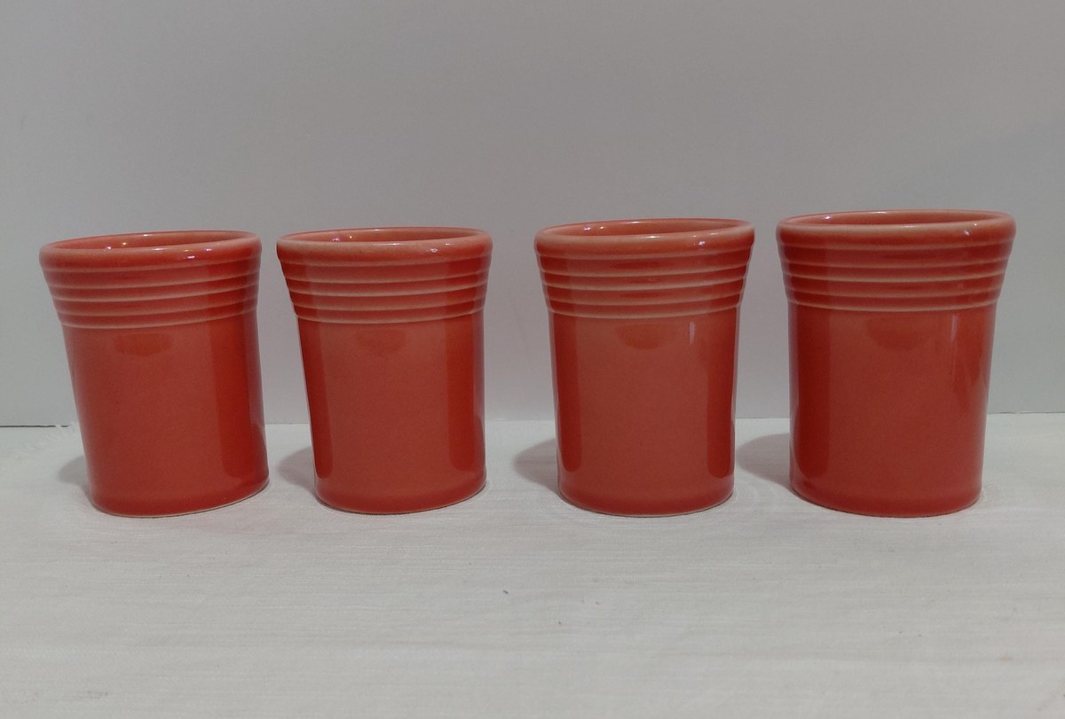 Fiesta Persimmon 60th Anniversary Tumblers Set of 4 1996 Homer Laughlin USA, view 11