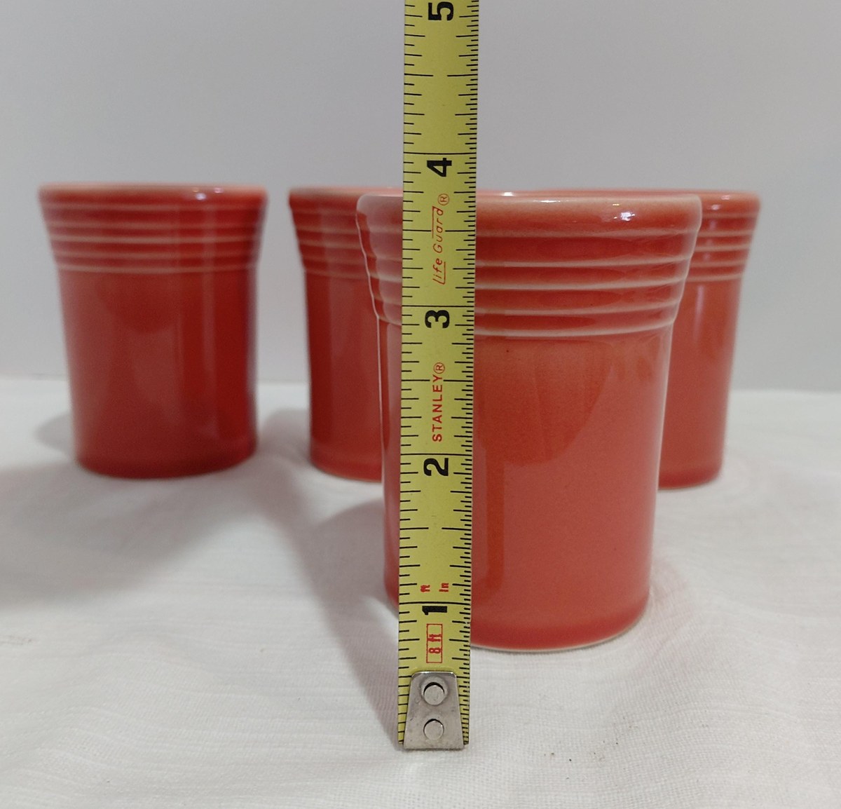 Fiesta Persimmon 60th Anniversary Tumblers Set of 4 1996 Homer Laughlin USA, view 14