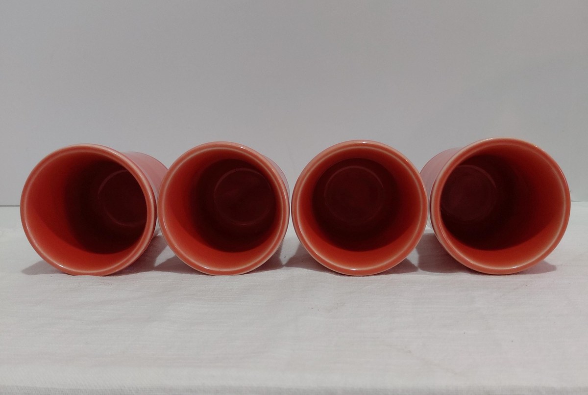 Fiesta Persimmon 60th Anniversary Tumblers Set of 4 1996 Homer Laughlin USA, view 16