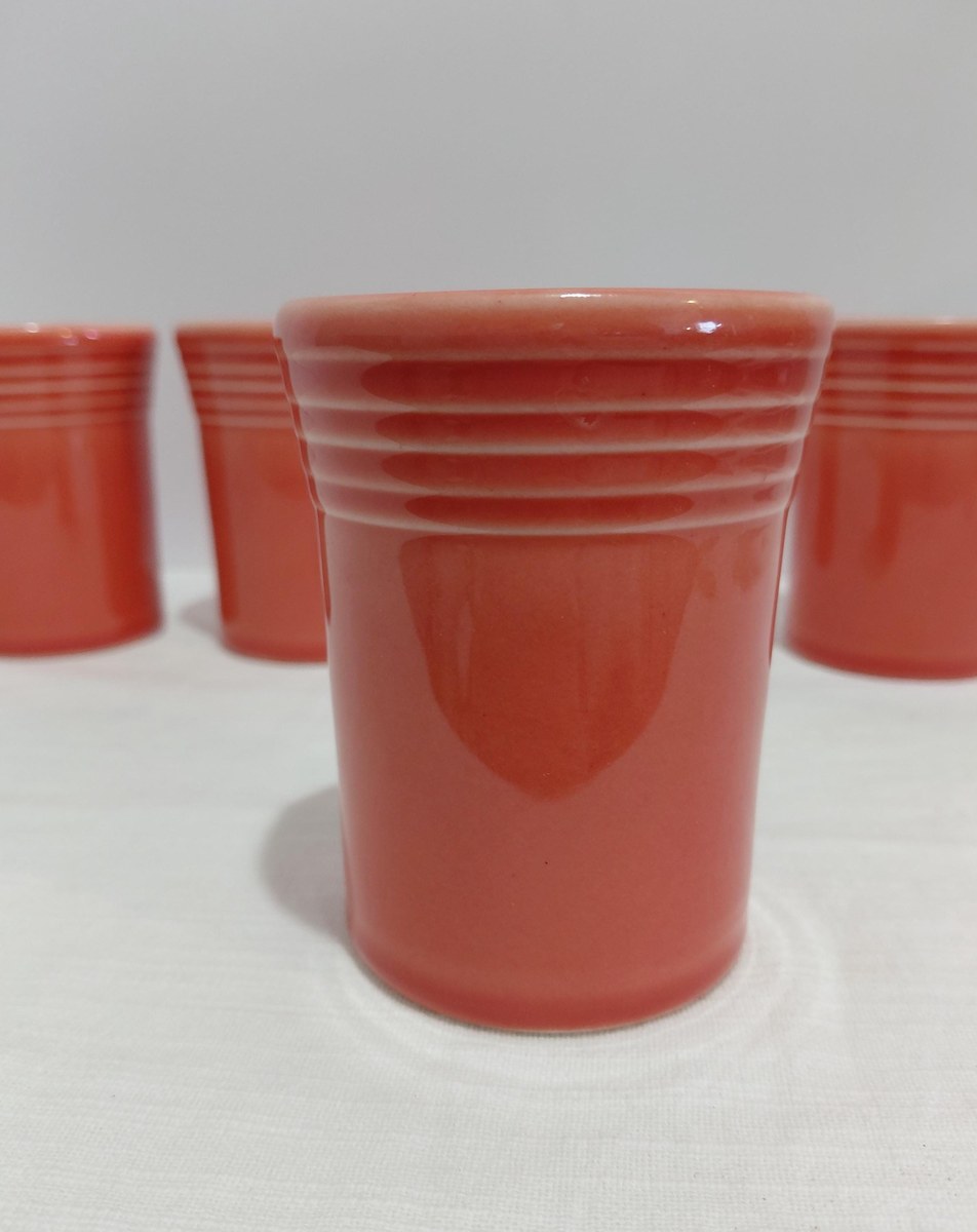 Fiesta Persimmon 60th Anniversary Tumblers Set of 4 1996 Homer Laughlin USA, view 18
