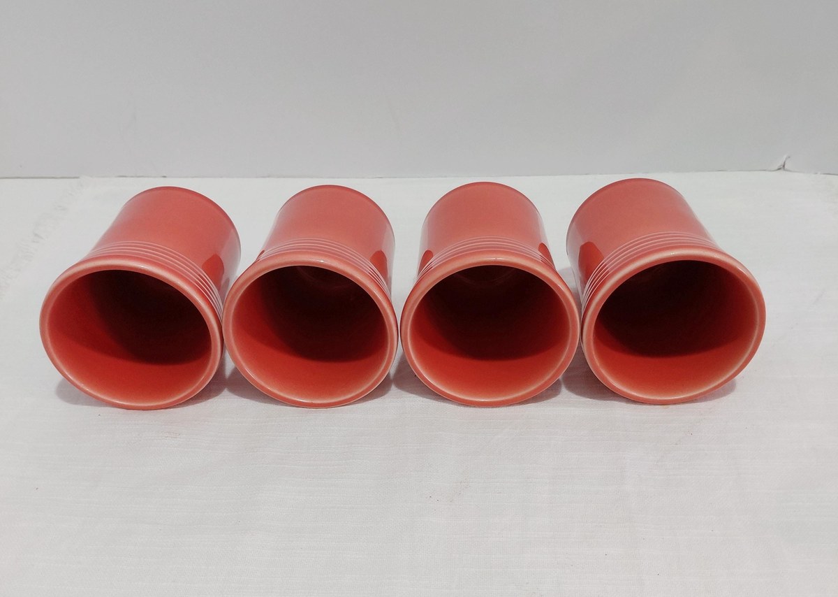 Fiesta Persimmon 60th Anniversary Tumblers Set of 4 1996 Homer Laughlin USA, view 19