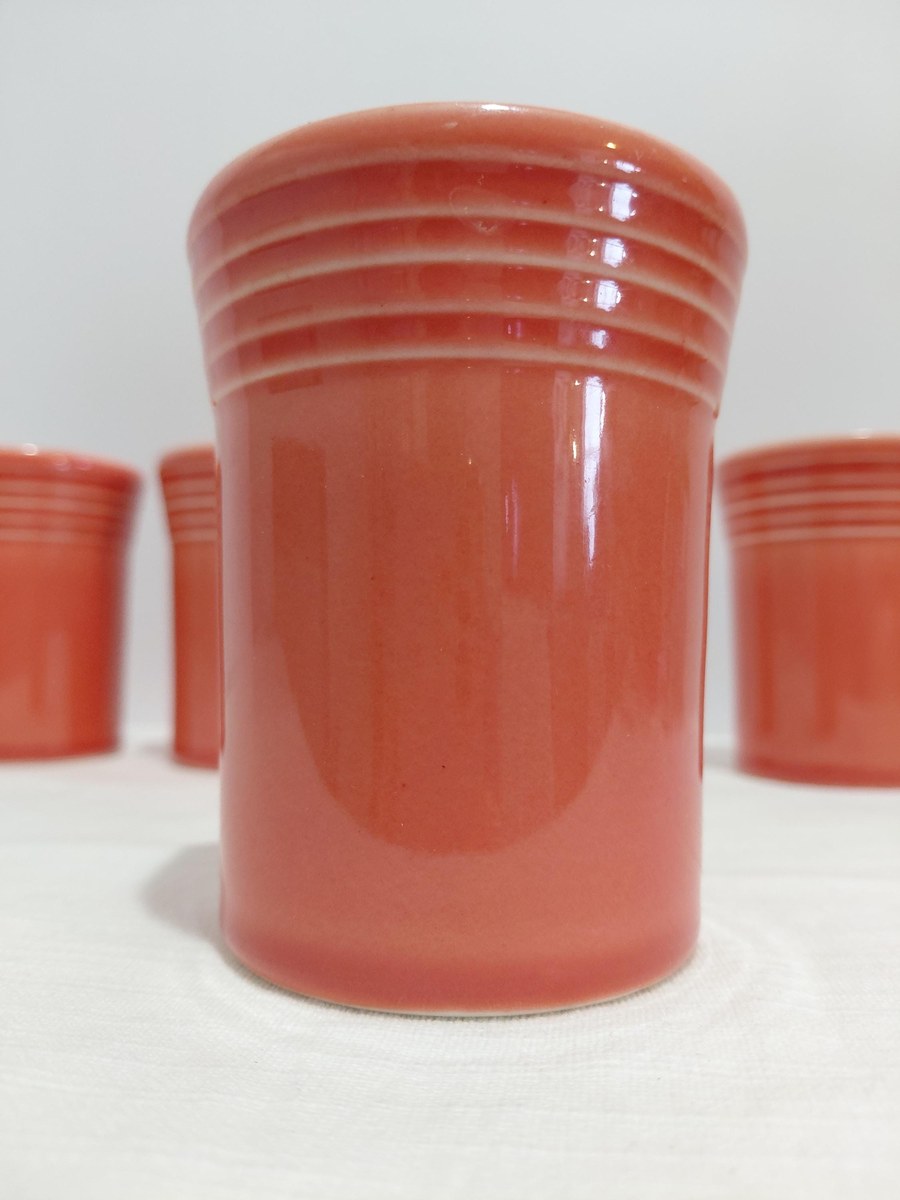 Fiesta Persimmon 60th Anniversary Tumblers Set of 4 1996 Homer Laughlin USA, view 8