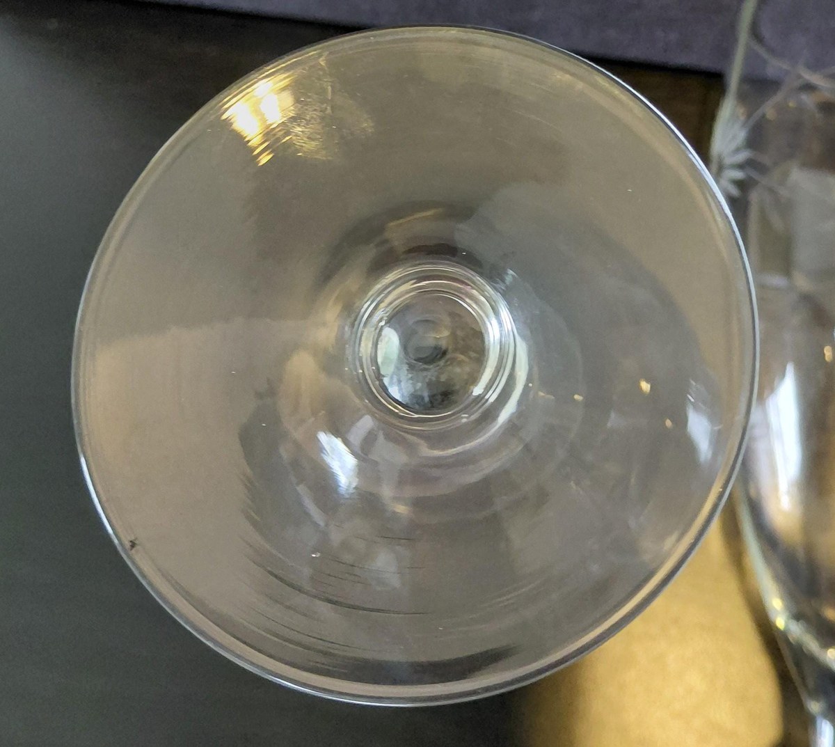 Vintage Bohemian Lead Crystal Wine Goblets Set of 5, view 11