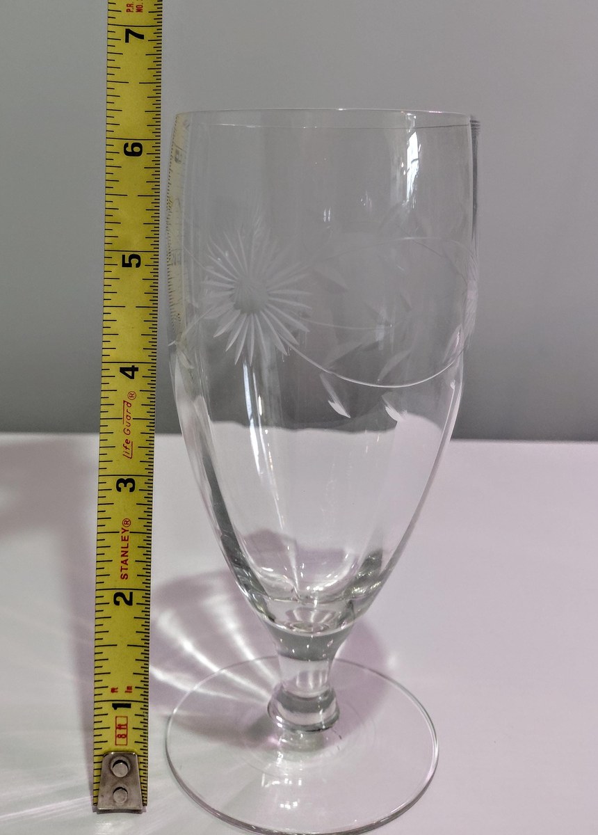 Vintage Bohemian Lead Crystal Wine Goblets Set of 5, view 17