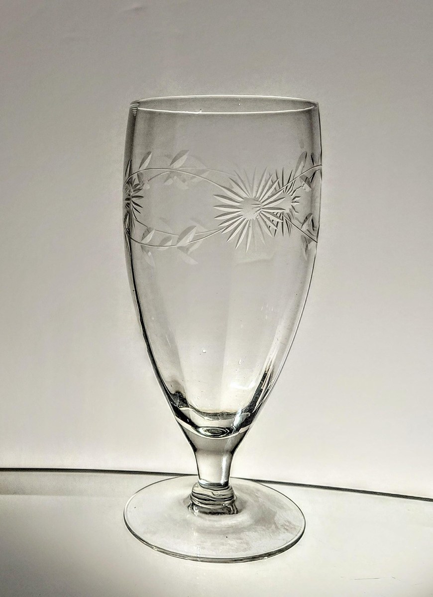 Vintage Bohemian Lead Crystal Wine Goblets Set of 5, view 3