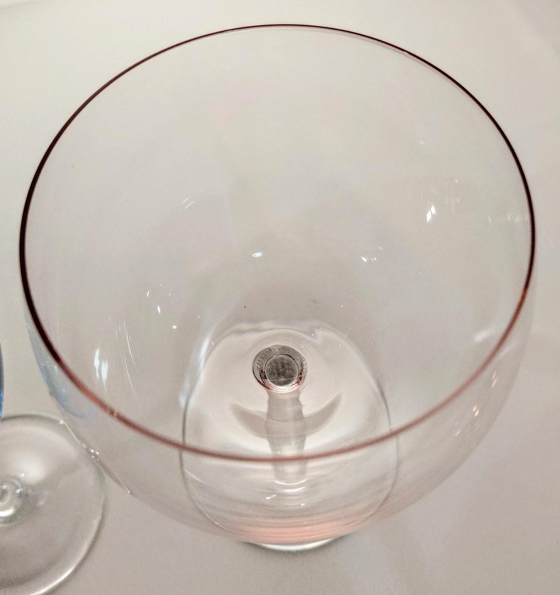 Blown Crystal Balloon Wine Glasses Pink Blue Accent Set of 2, view 15