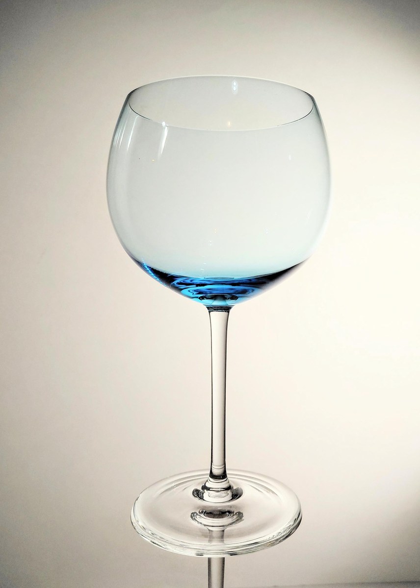 Blown Crystal Balloon Wine Glasses Pink Blue Accent Set of 2, view 4