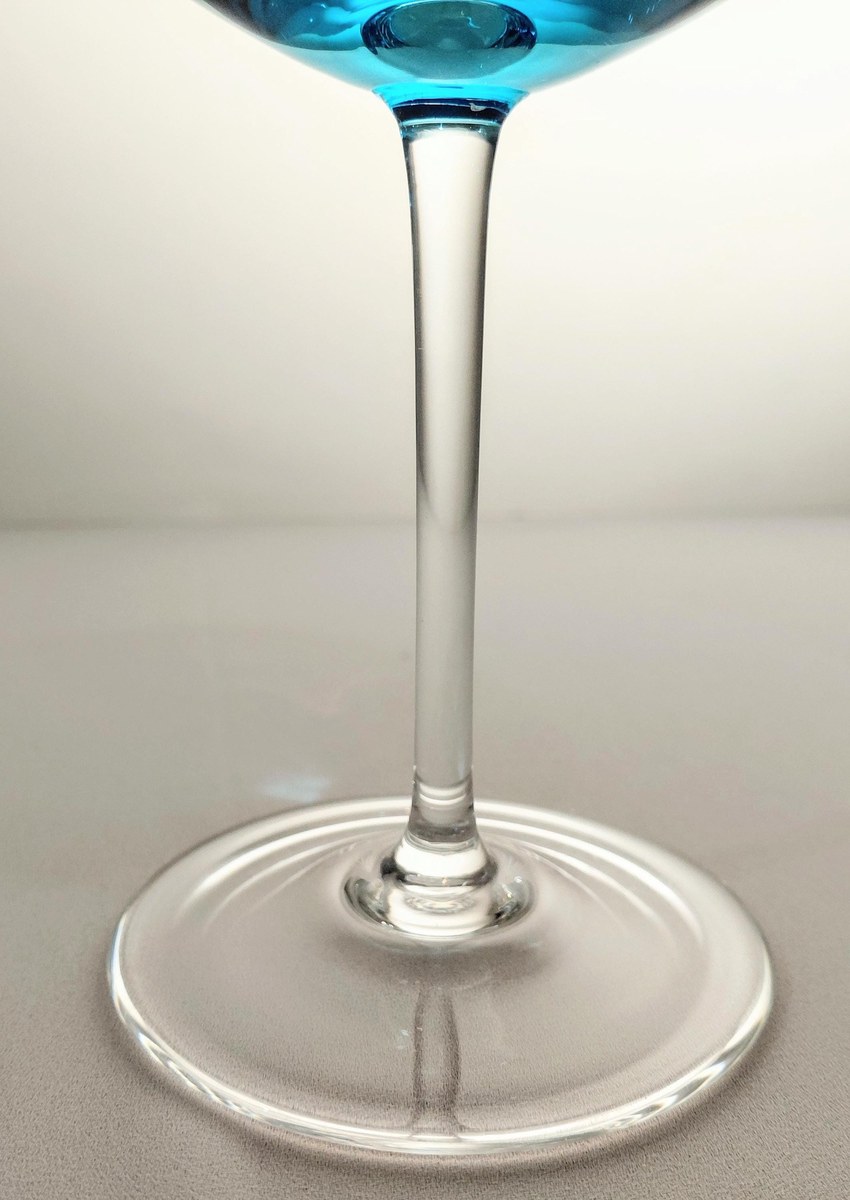 Blown Crystal Balloon Wine Glasses Pink Blue Accent Set of 2, view 8