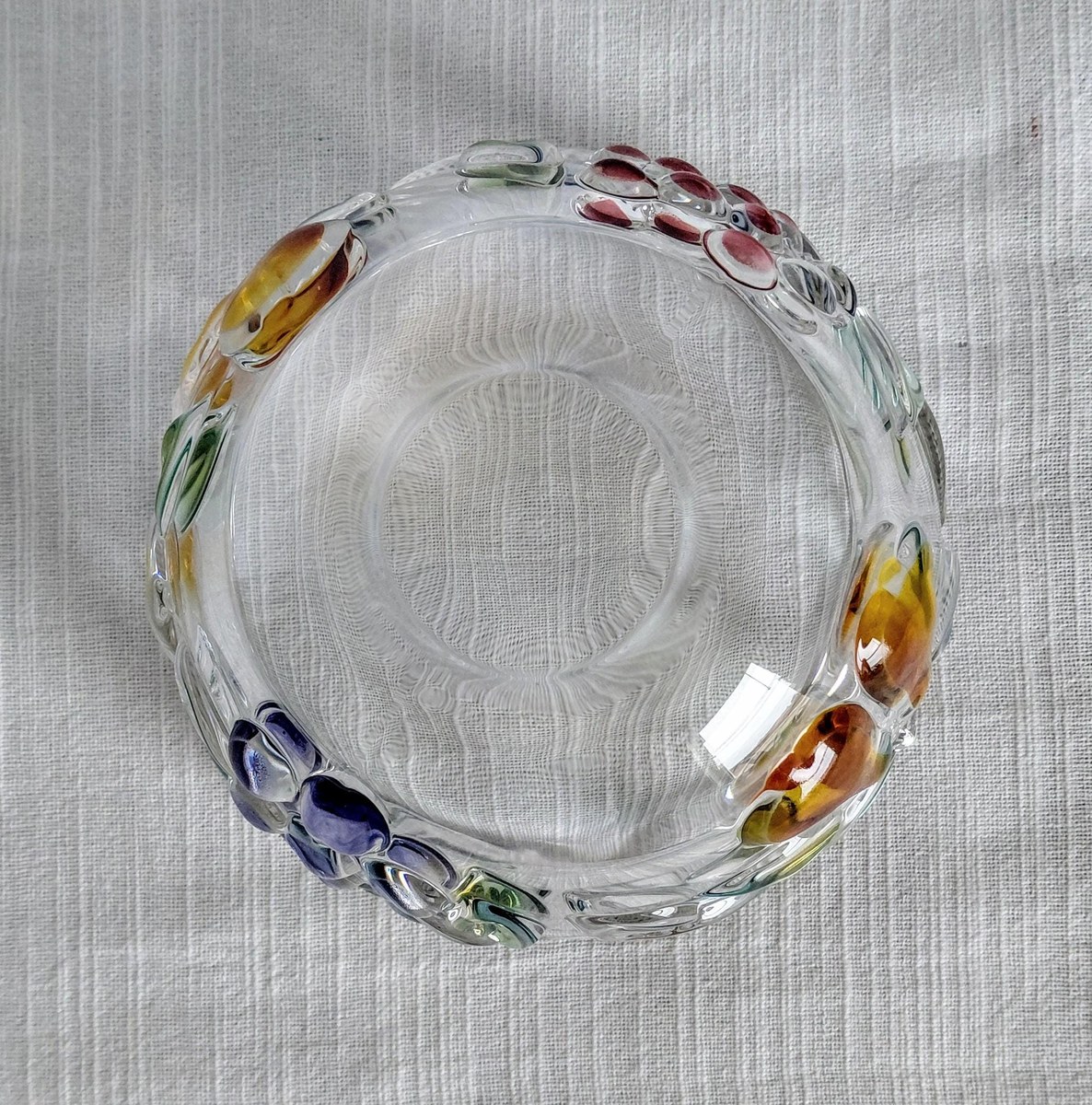 Mikasa Garden Harvest Chip and Dip Set Hand Painted Fruit Glass Serving Platter, view 13