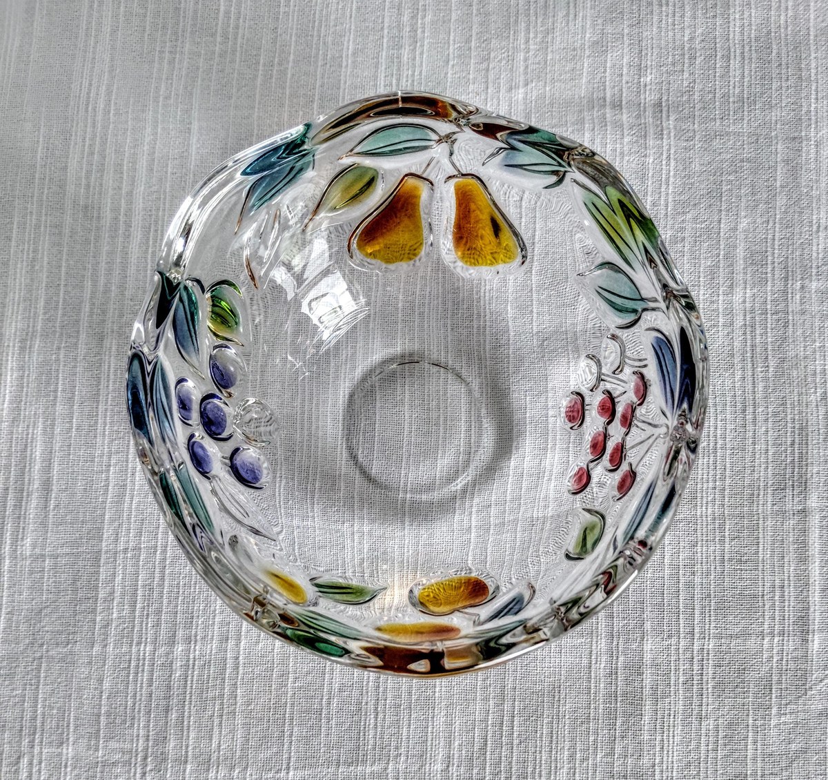 Mikasa Garden Harvest Chip and Dip Set Hand Painted Fruit Glass Serving Platter, view 14