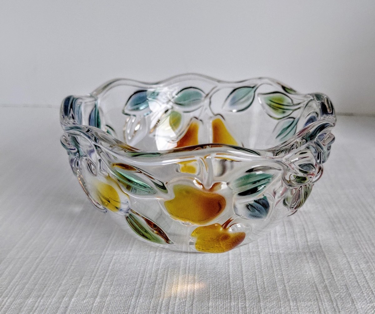 Mikasa Garden Harvest Chip and Dip Set Hand Painted Fruit Glass Serving Platter, view 7