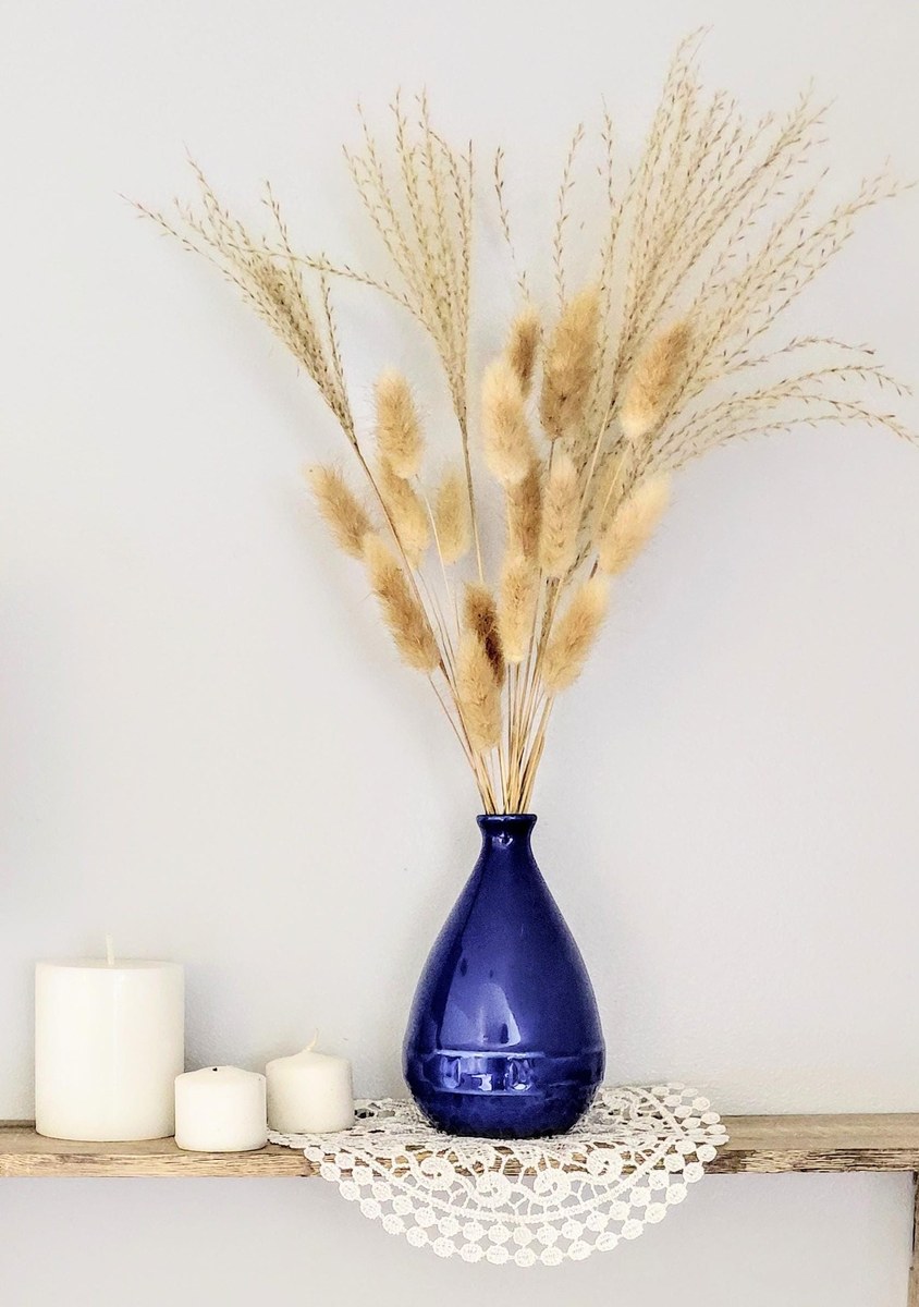 Longaberger Cornflower Blue Bud Vase – Woven Traditions Farmhouse Decor, view 12