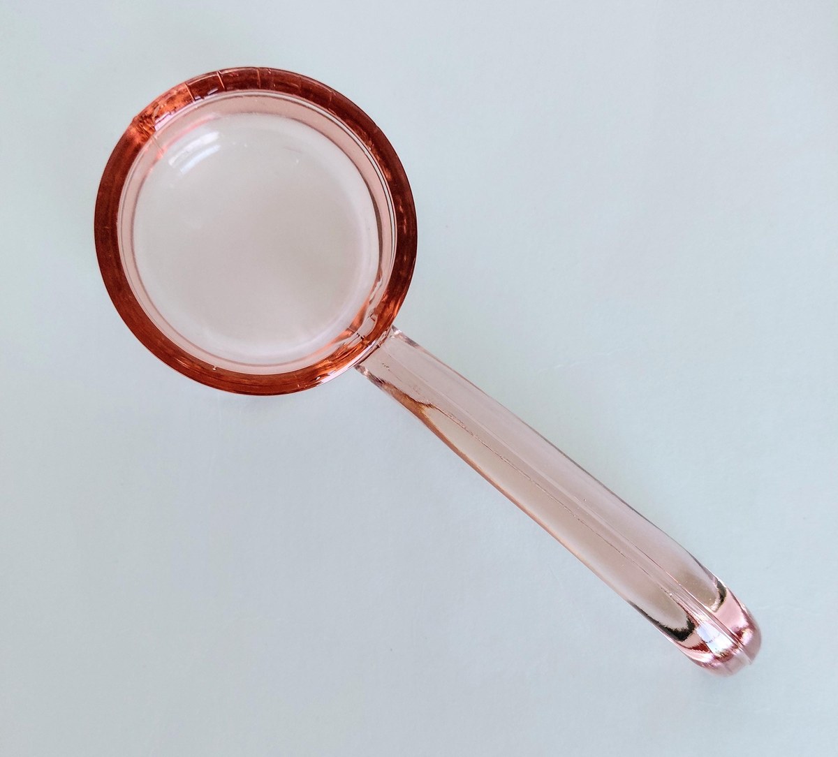 Pink Depression Glass Mayonnaise Set 3pc Vintage Bowl Plate Ladle, view 10