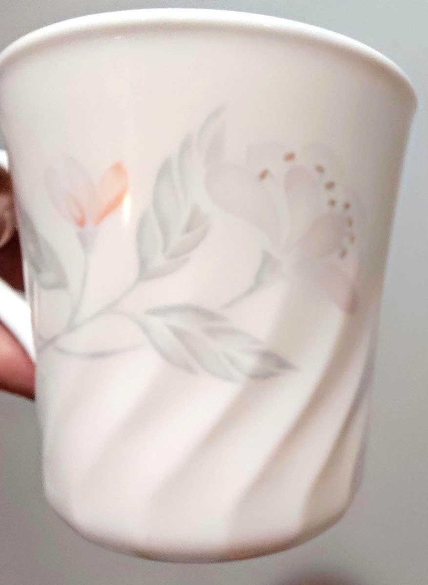Corelle Pink Trio Swirl Tea Set Cups Saucers Plates 4 Sets, view 6