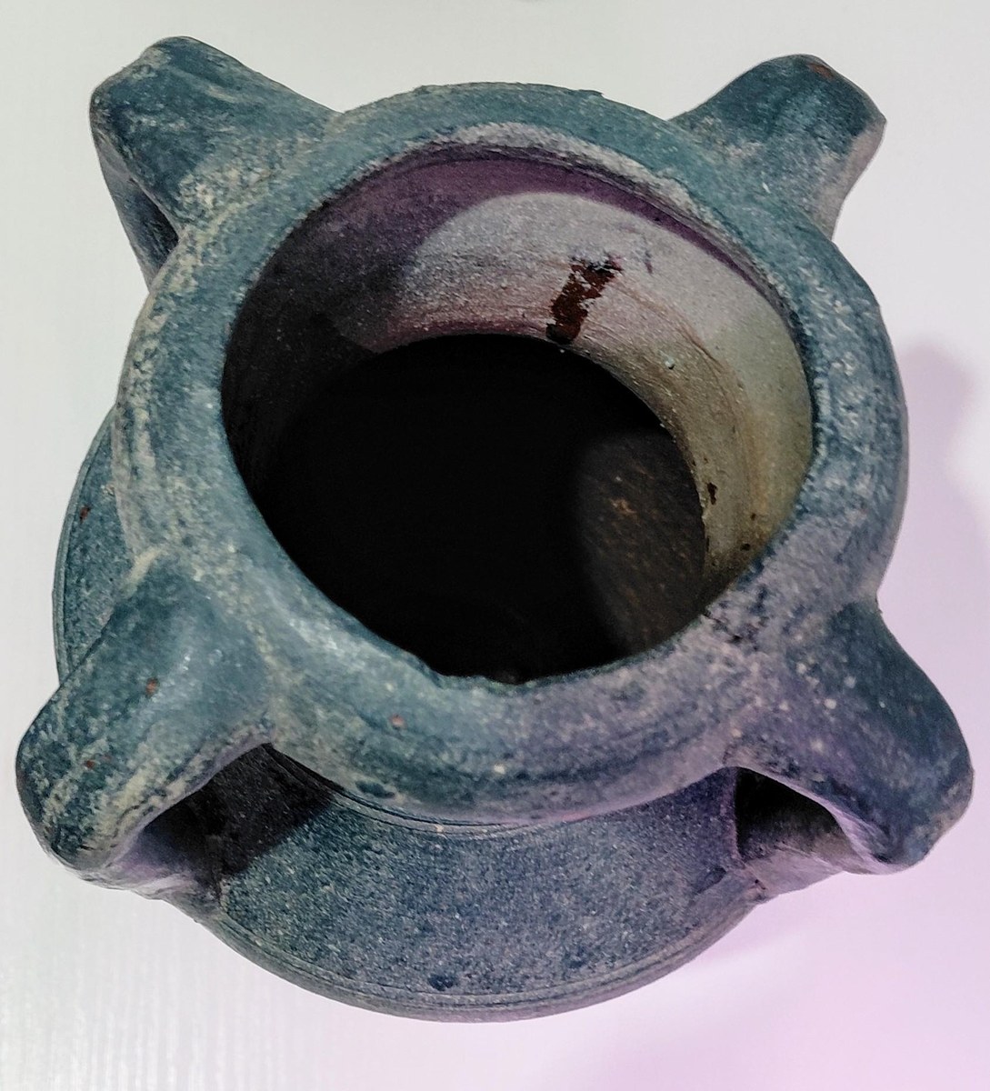 Handmade Studio Pottery Amphora Vase: Four-Handle Rustic Earthy Vessel, view 11