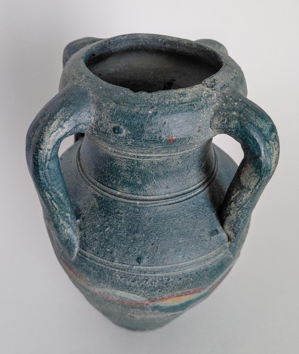 Handmade Studio Pottery Amphora Vase: Four-Handle Rustic Earthy Vessel, view 4