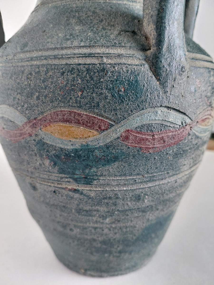 Handmade Studio Pottery Amphora Vase: Four-Handle Rustic Earthy Vessel, view 6