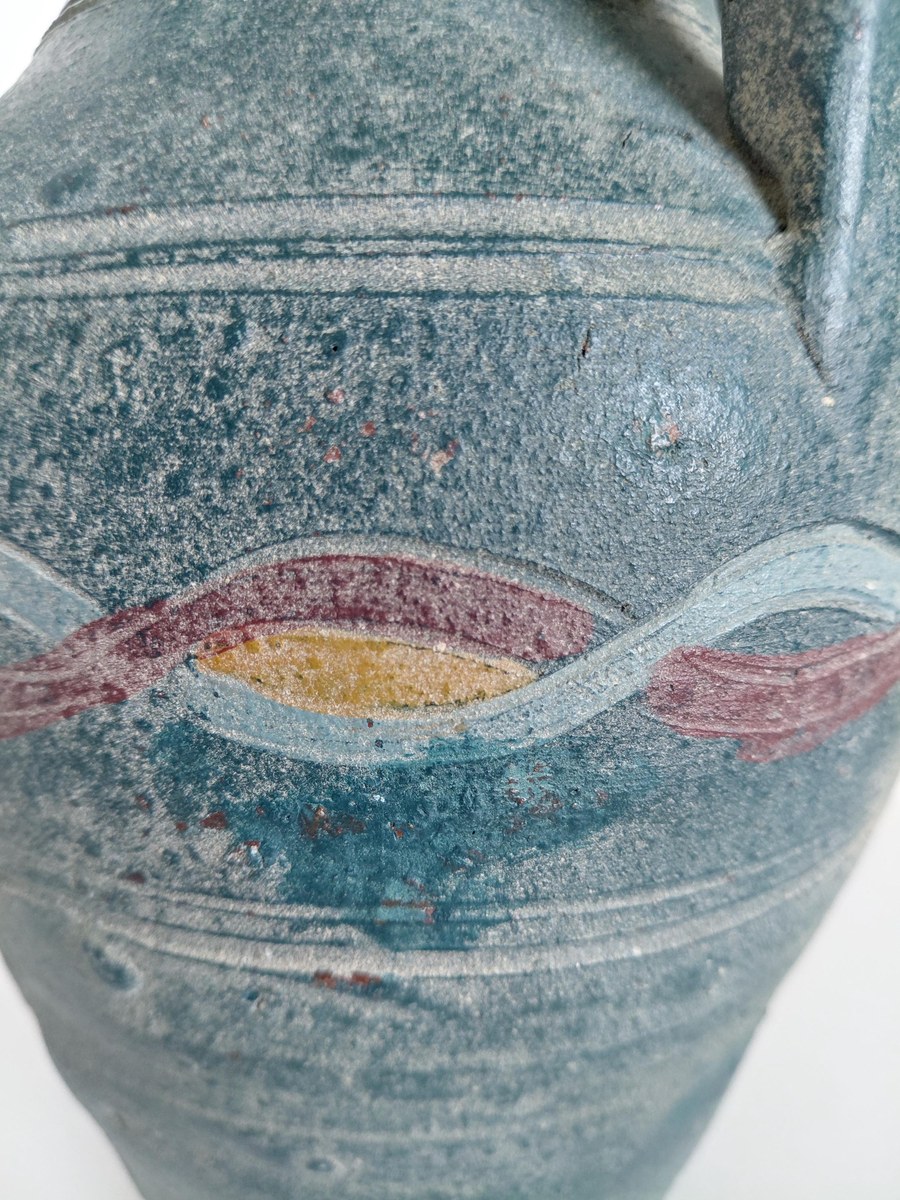 Handmade Studio Pottery Amphora Vase: Four-Handle Rustic Earthy Vessel, view 7