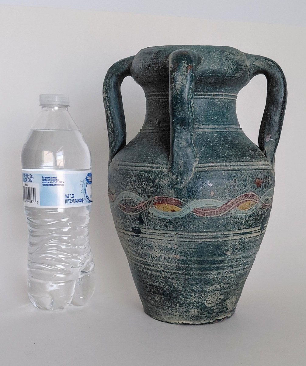 Handmade Studio Pottery Amphora Vase: Four-Handle Rustic Earthy Vessel, view 9