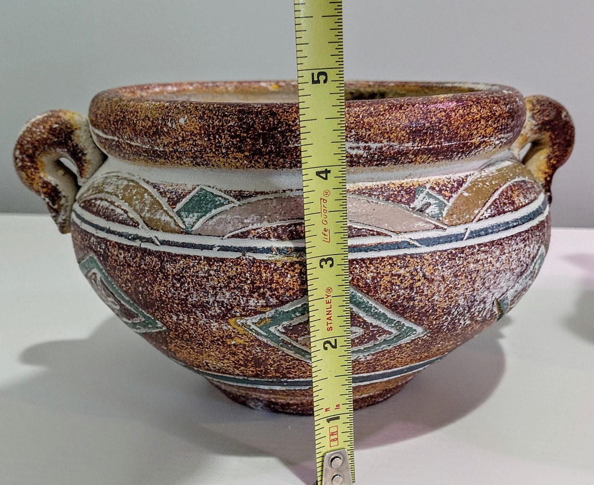 Studio Pottery Amphora Planter Vase Rustic Southwestern Ceramic Vessel, view 12