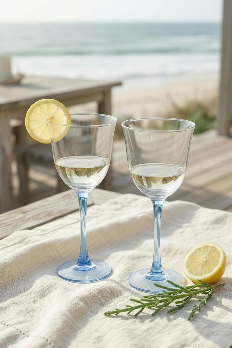 Vintage Blue Stem Wine Glasses Set of 3, Clear Goblets, 8 oz Wine Glasses, Replacement Stemware, Barware Set, Mismatched Glasses, view 7