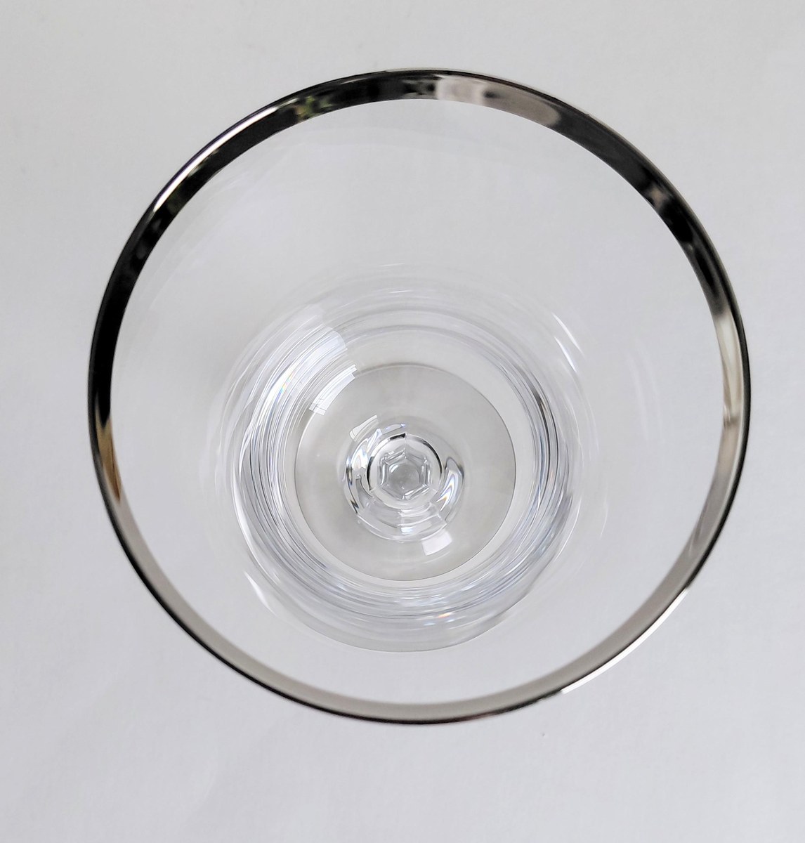 Vintage Fostoria Platinum Rim Goblets Set of 6, Elegant 8 oz Stemware, Hard to Find Full Set, Mid Century Glassware, view 7