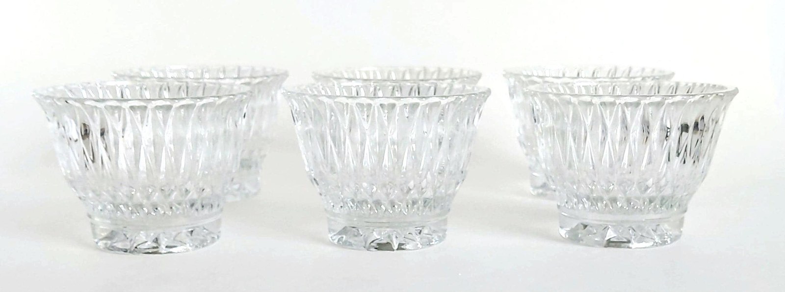 Vintage Libbey Pressed Glass Dessert Bowls Set of 6, Clear Cut Glass Style Berry Bowls, Scalloped Rim, Ice Cream Dishes