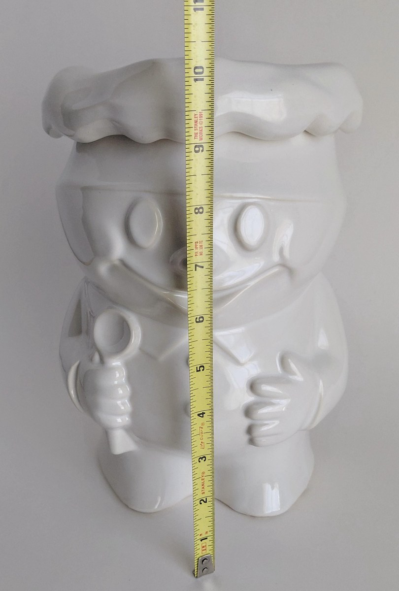 Vintage McCoy Bobby Baker Cookie Jar, White Ceramic Doughboy #183, Retro Kitchen Decor, Collectible McCoy Pottery, view 10