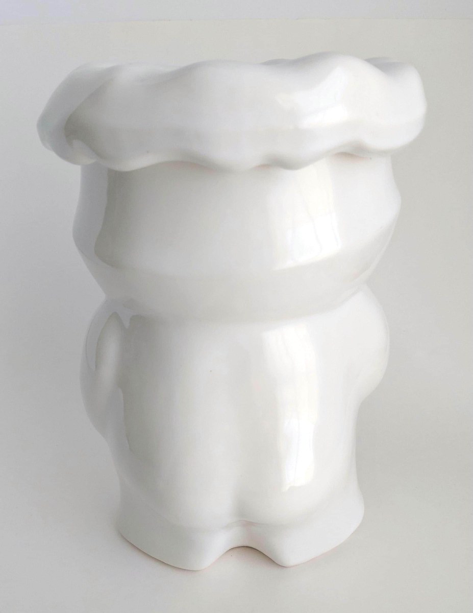 Vintage McCoy Bobby Baker Cookie Jar, White Ceramic Doughboy #183, Retro Kitchen Decor, Collectible McCoy Pottery, view 16