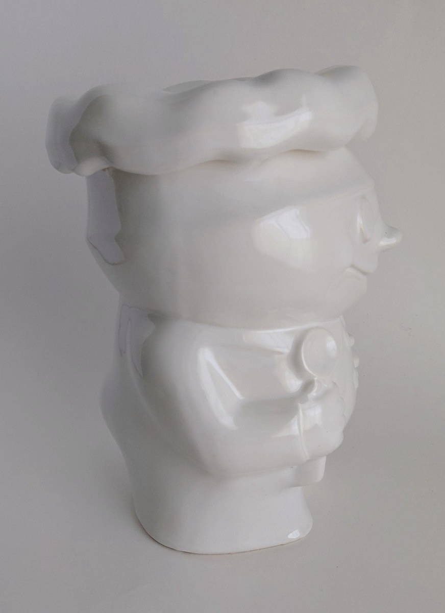 Vintage McCoy Bobby Baker Cookie Jar, White Ceramic Doughboy #183, Retro Kitchen Decor, Collectible McCoy Pottery, view 17