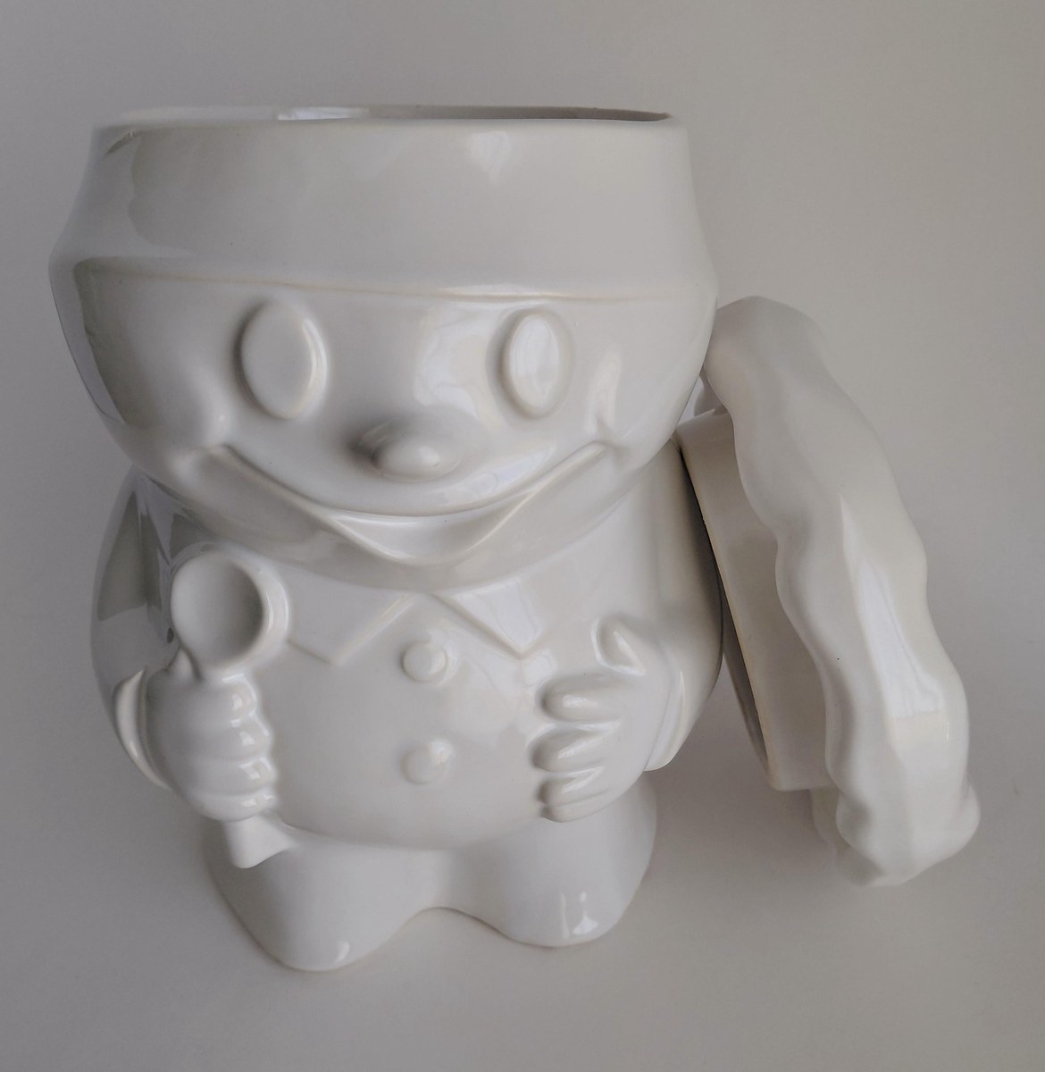 Vintage McCoy Bobby Baker Cookie Jar, White Ceramic Doughboy #183, Retro Kitchen Decor, Collectible McCoy Pottery, view 4