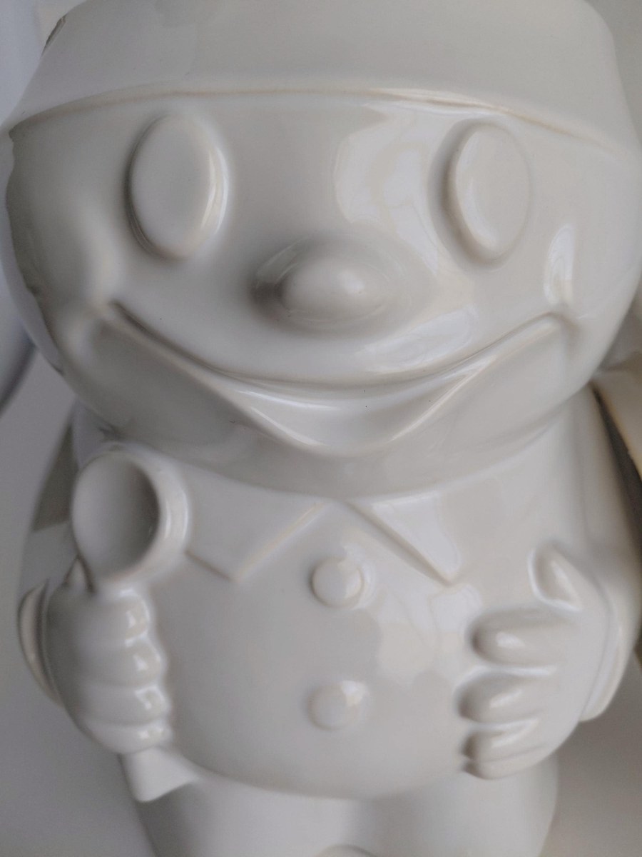 Vintage McCoy Bobby Baker Cookie Jar, White Ceramic Doughboy #183, Retro Kitchen Decor, Collectible McCoy Pottery, view 5