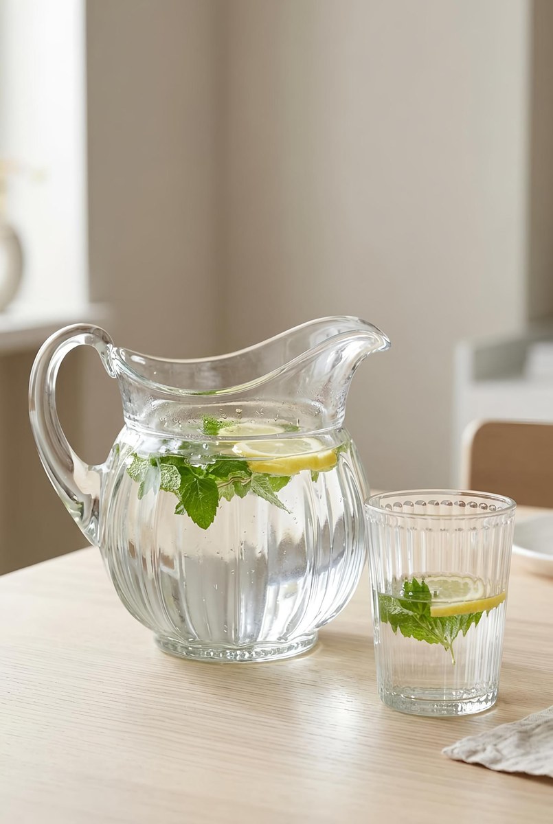 Heisey Puritan 3 Pint Squat Jug 48 Oz Pitcher H Diamond Mark Elegant Glass 7 Inch Vintage Crystal, view 13