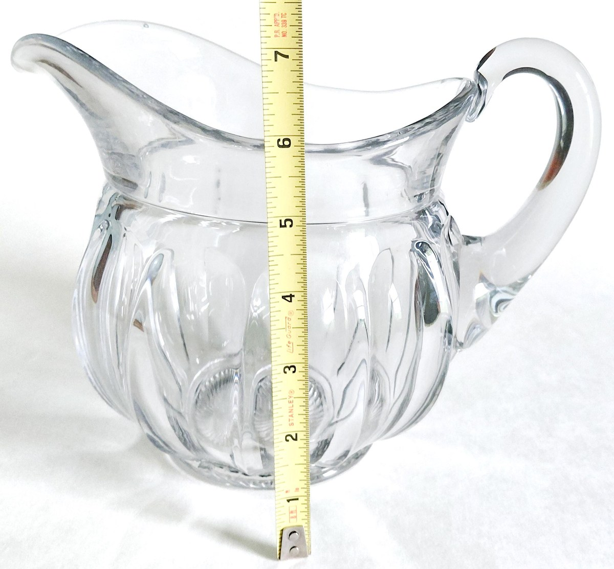 Heisey Puritan 3 Pint Squat Jug 48 Oz Pitcher H Diamond Mark Elegant Glass 7 Inch Vintage Crystal, view 14