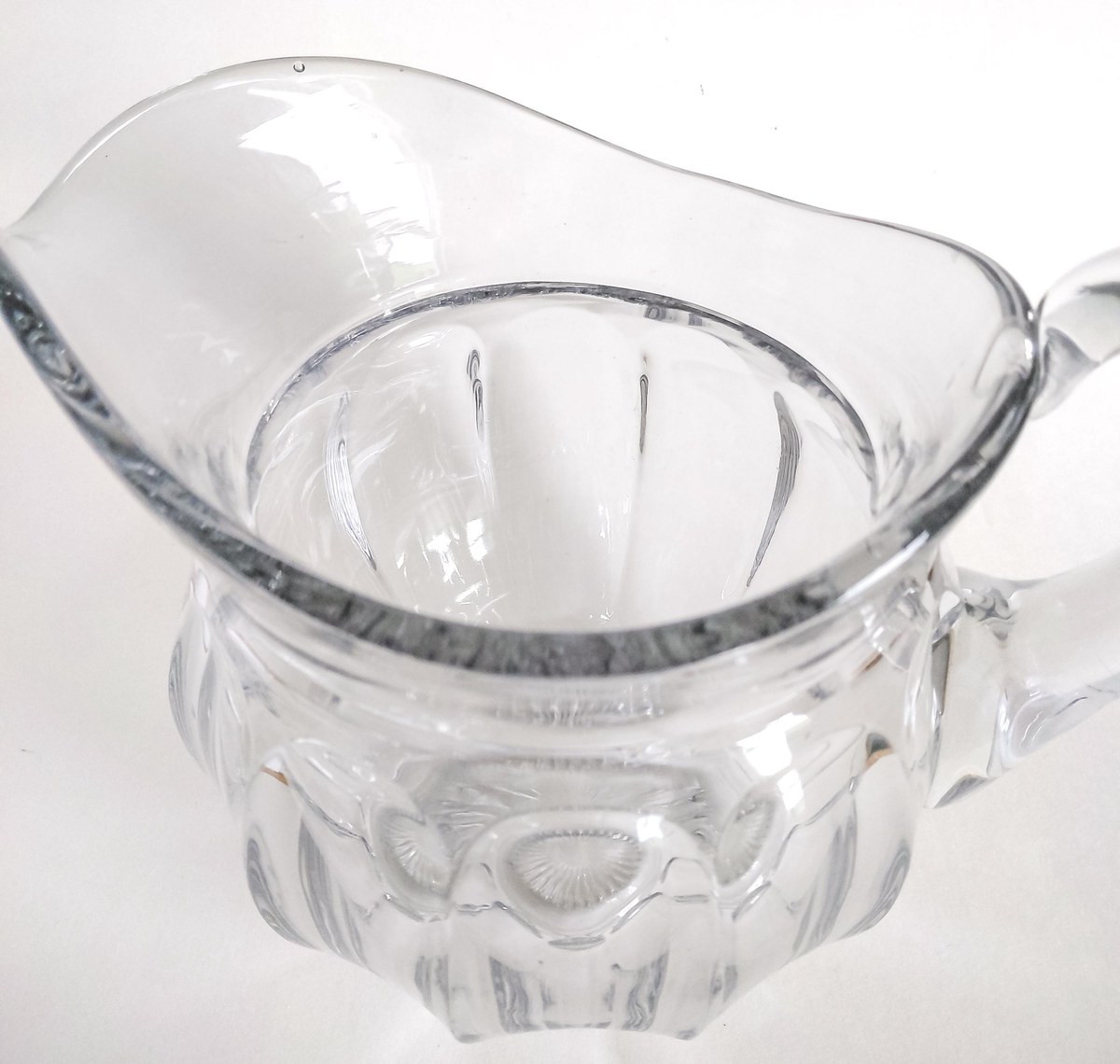 Heisey Puritan 3 Pint Squat Jug 48 Oz Pitcher H Diamond Mark Elegant Glass 7 Inch Vintage Crystal, view 16