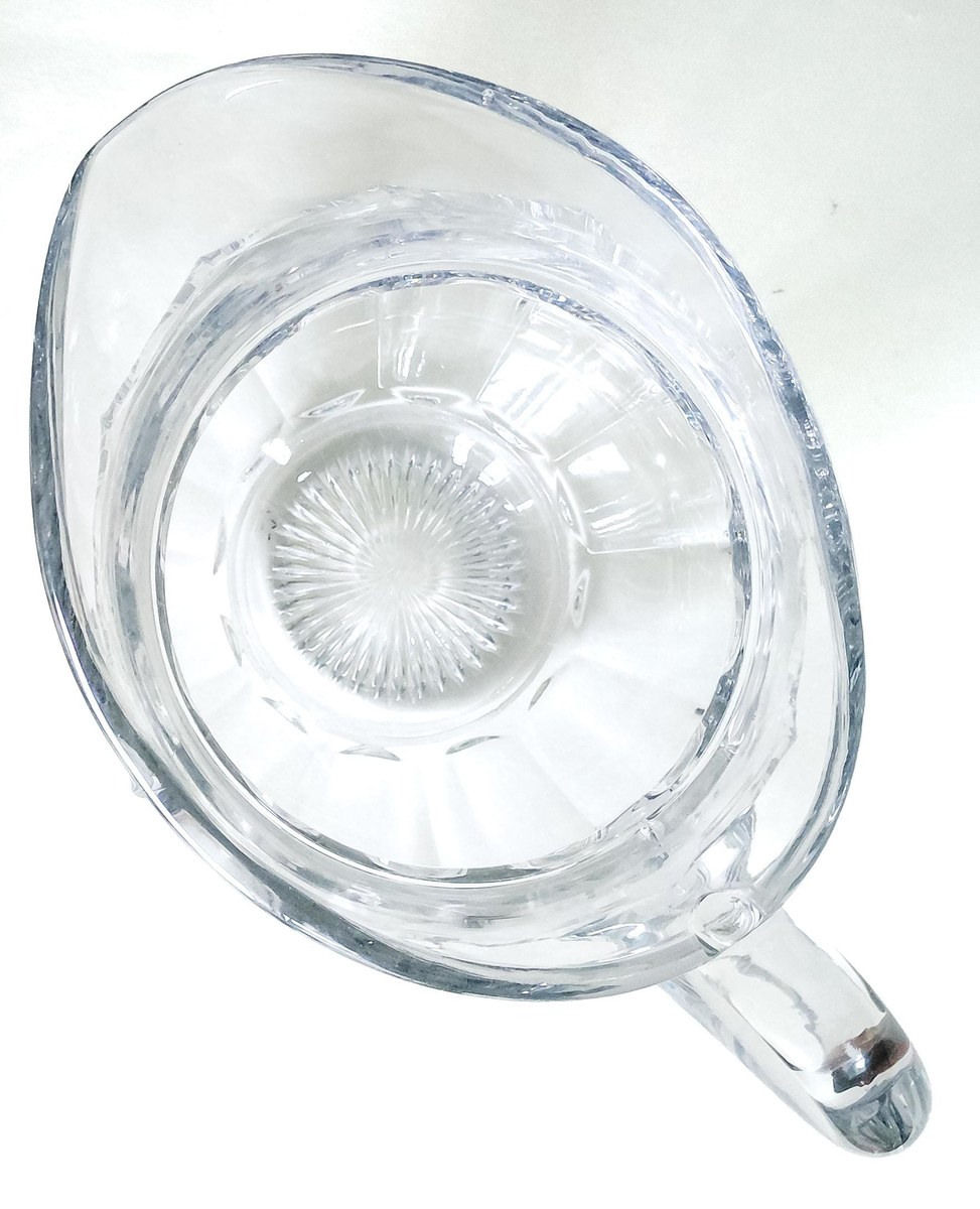 Heisey Puritan 3 Pint Squat Jug 48 Oz Pitcher H Diamond Mark Elegant Glass 7 Inch Vintage Crystal, view 6