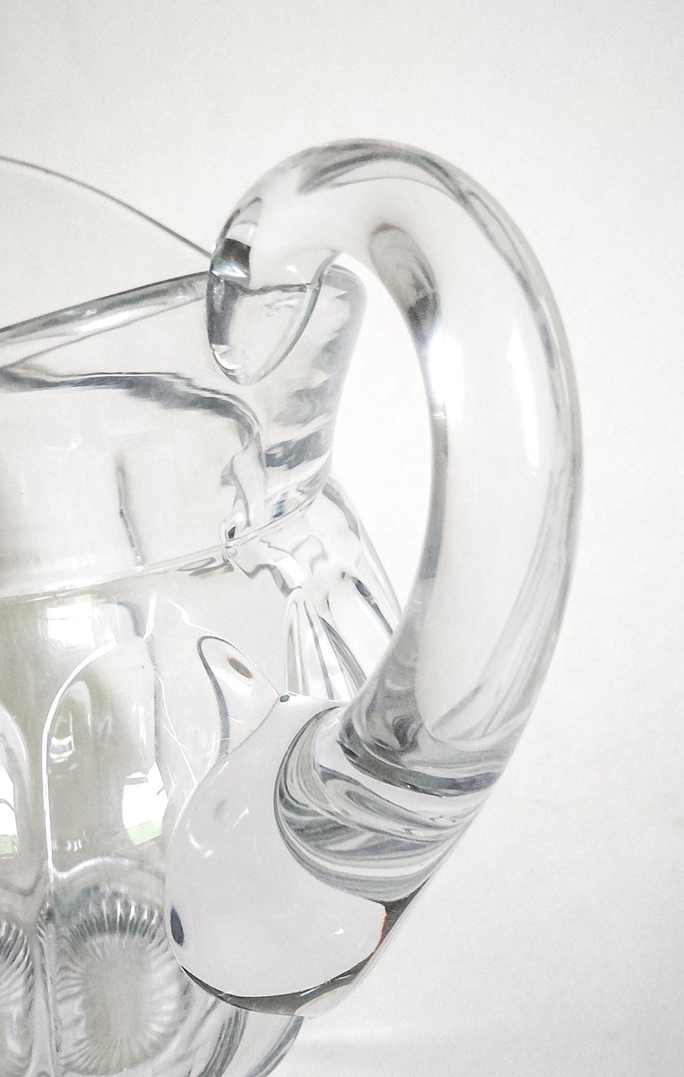 Heisey Puritan 3 Pint Squat Jug 48 Oz Pitcher H Diamond Mark Elegant Glass 7 Inch Vintage Crystal, view 8