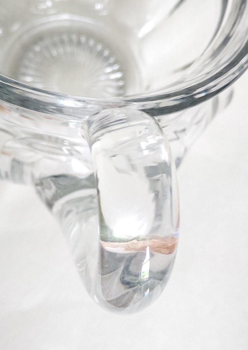 Heisey Puritan 3 Pint Squat Jug 48 Oz Pitcher H Diamond Mark Elegant Glass 7 Inch Vintage Crystal, view 9