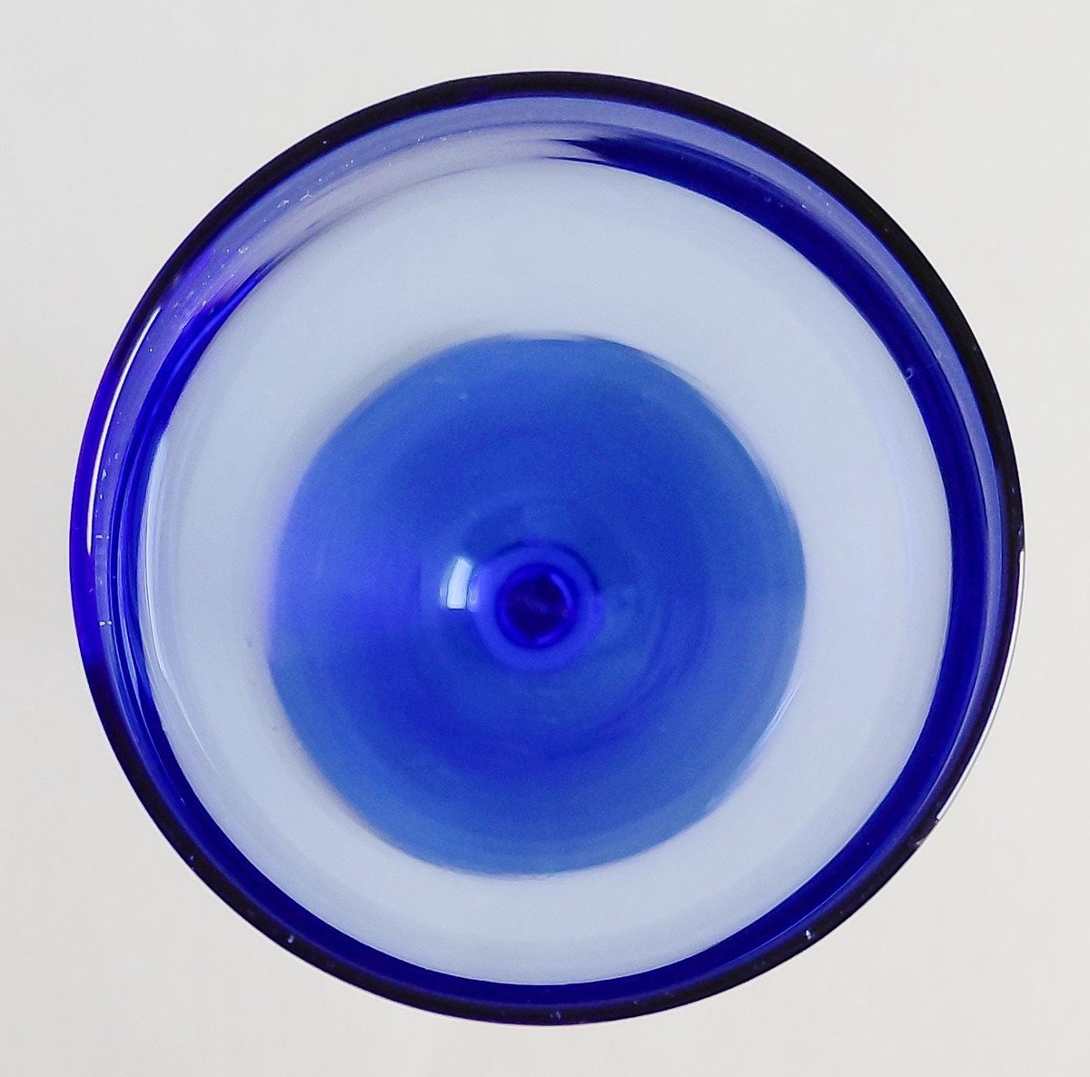 Set of 6 Blue Crystal Wine Glasses Hand Blown Stemware Teardrop Goblets 6 Oz, view 6