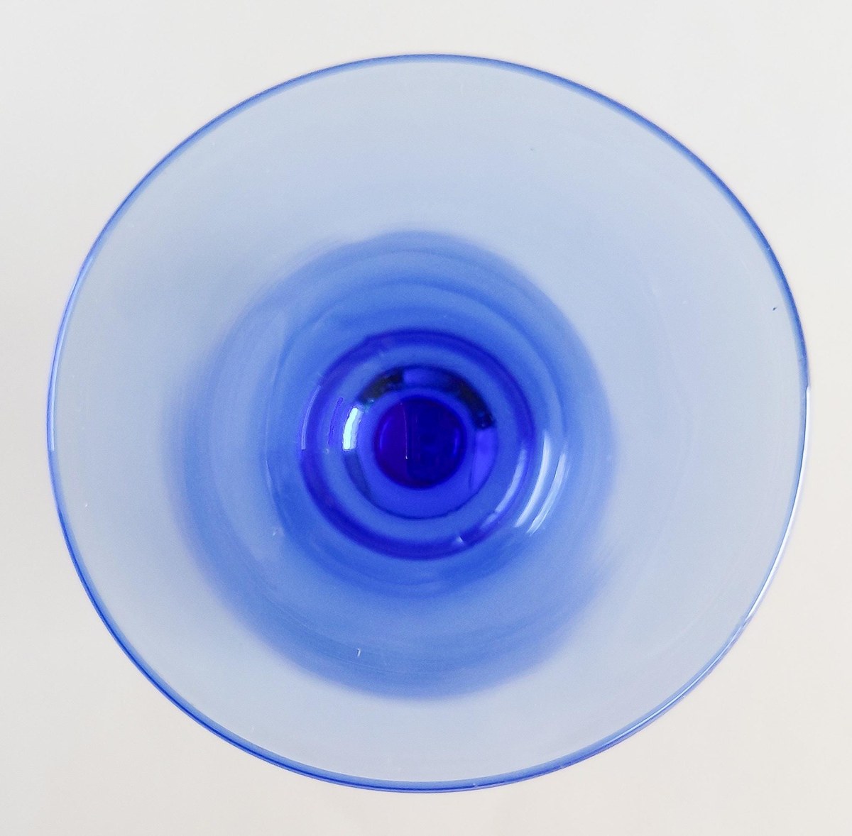 Set of 6 Blue Crystal Wine Glasses Hand Blown Stemware Teardrop Goblets 6 Oz, view 8