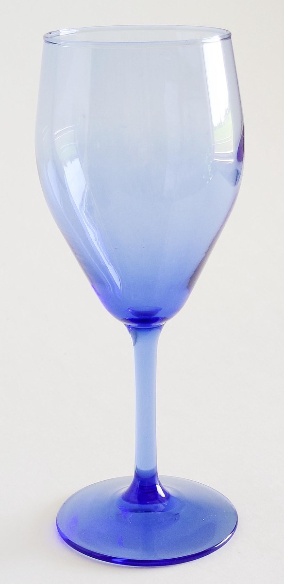 Set of 6 Blue Crystal Wine Glasses Hand Blown Stemware Teardrop Goblets 6 Oz, view 9