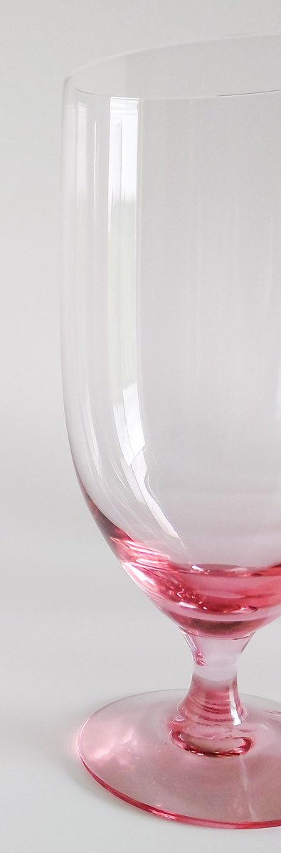 Fostoria Silhouette Pink Iced Tea Glasses Set of 6 Vintage Crystal Stemware, view 3
