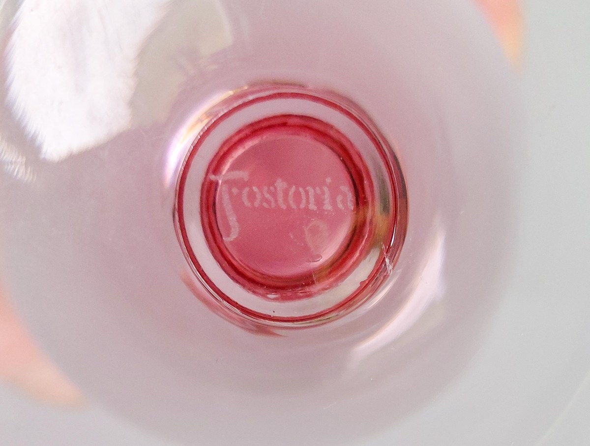 Fostoria Silhouette Pink Iced Tea Glasses Set of 6 Vintage Crystal Stemware, view 5