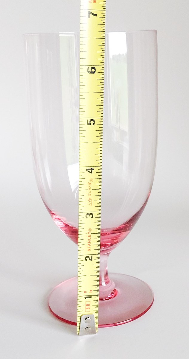 Fostoria Silhouette Pink Iced Tea Glasses Set of 6 Vintage Crystal Stemware, view 9
