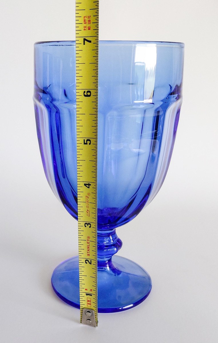 Libbey Gibraltar Cobalt Blue Iced Tea Goblets Set of 6 Vintage Blue Glasses Water Goblets Retro Barware, view 11