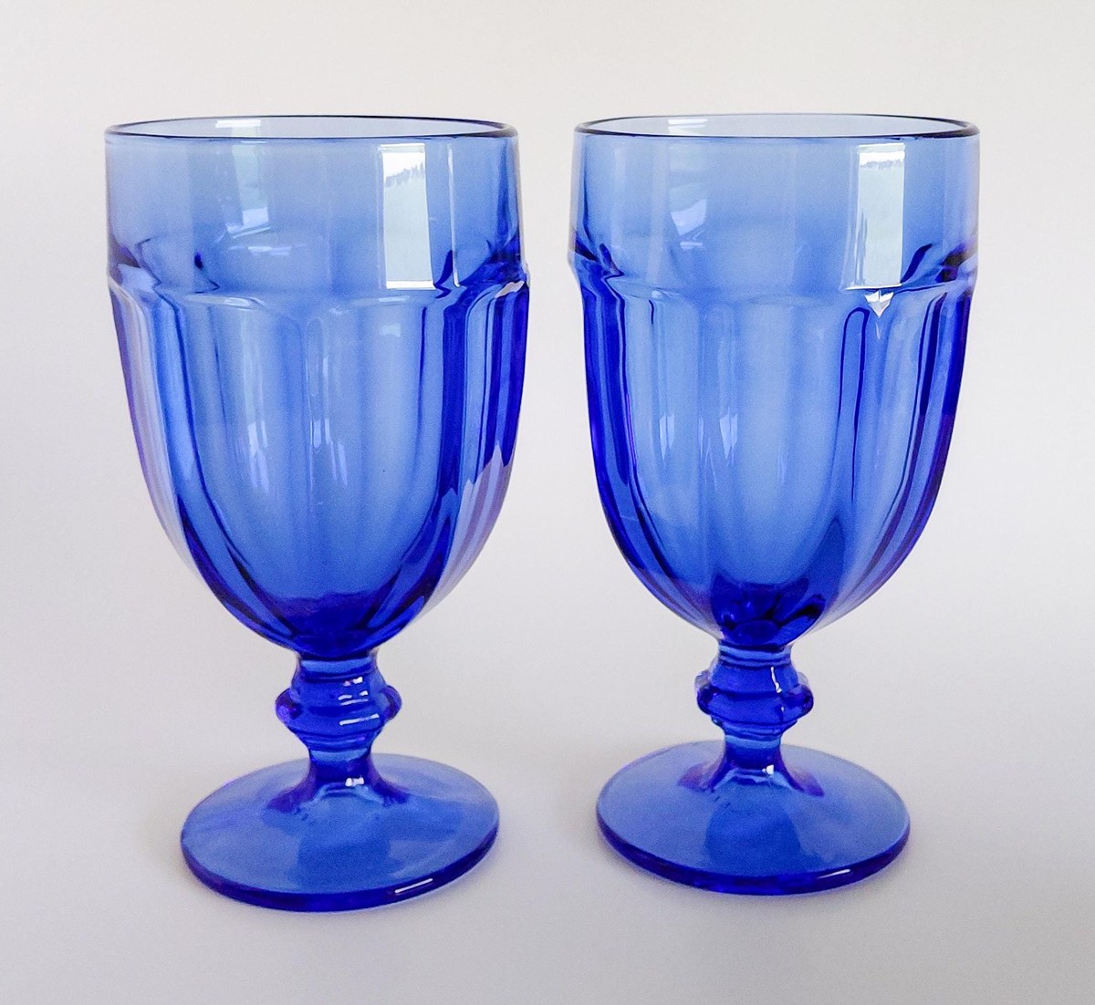 Libbey Gibraltar Cobalt Blue Iced Tea Goblets Set of 6 Vintage Blue Glasses Water Goblets Retro Barware, view 16