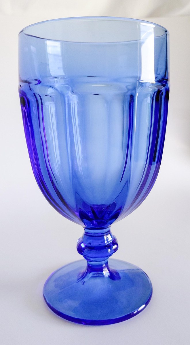 Libbey Gibraltar Cobalt Blue Iced Tea Goblets Set of 6 Vintage Blue Glasses Water Goblets Retro Barware, view 7