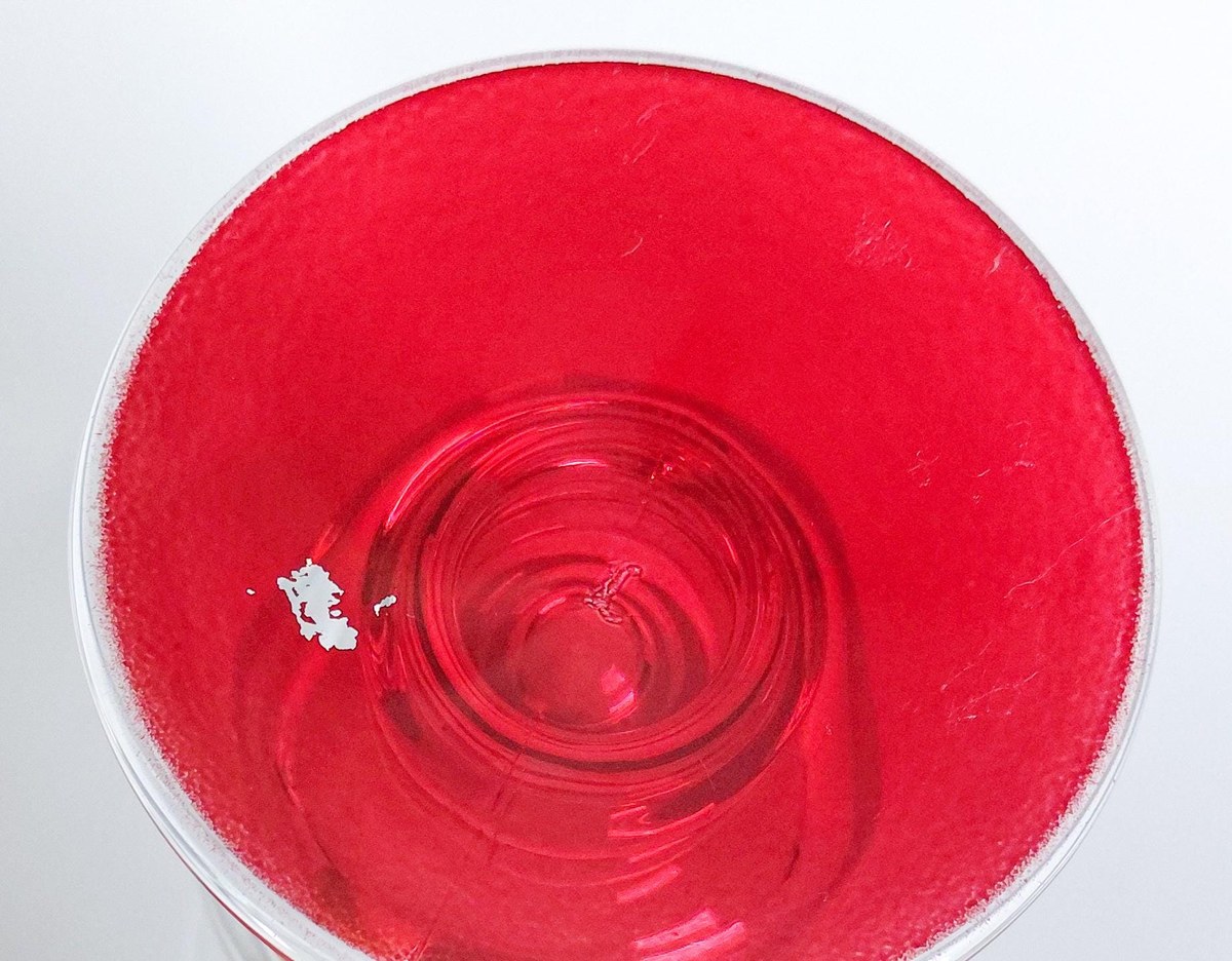 Vintage Libbey Irish Coffee Mugs Set of 4 Red Flash Footed Glasses Clear Glass Pedestal Mugs Barware Coffee Cups, view 11