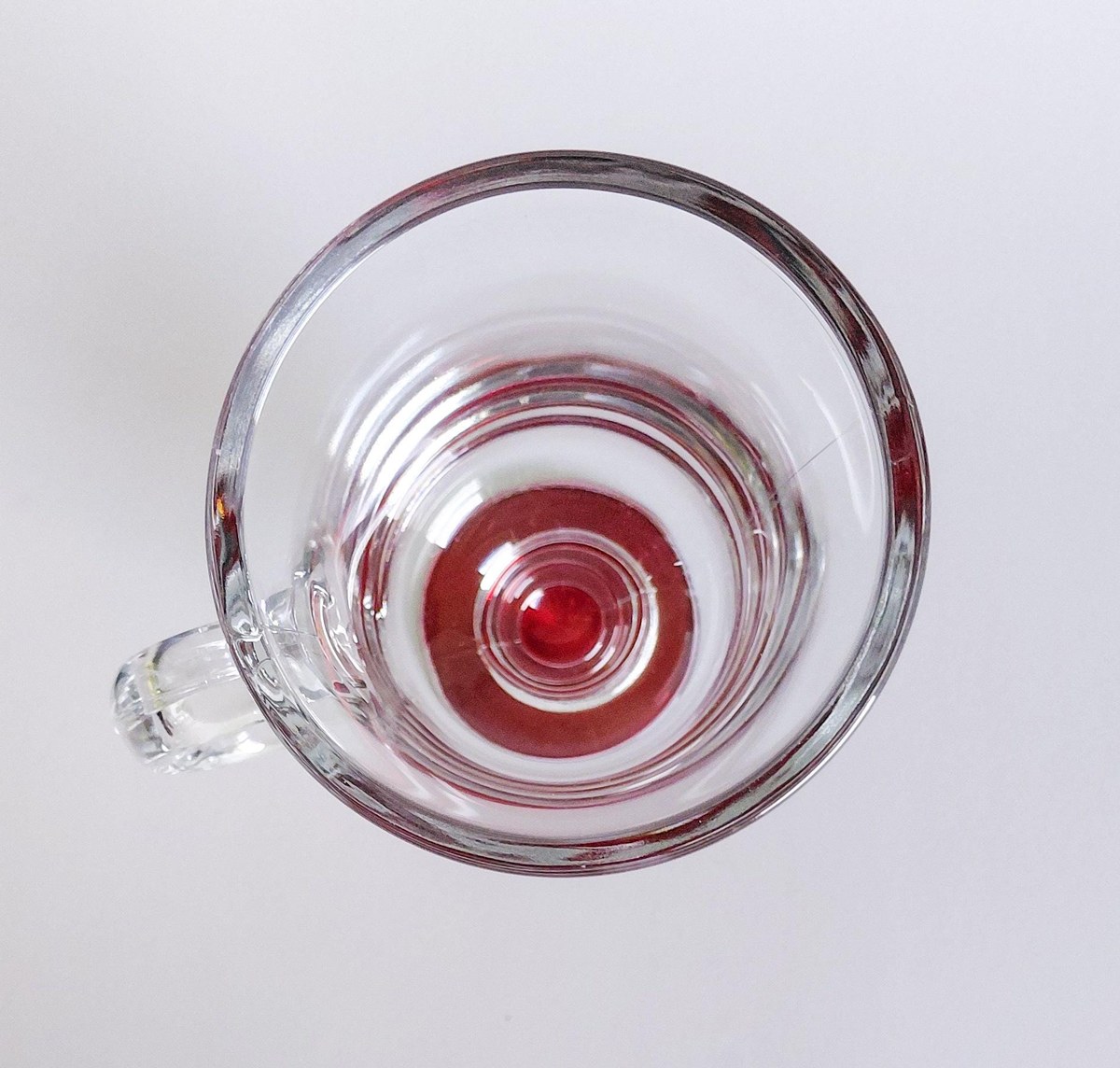 Vintage Libbey Irish Coffee Mugs Set of 4 Red Flash Footed Glasses Clear Glass Pedestal Mugs Barware Coffee Cups, view 5